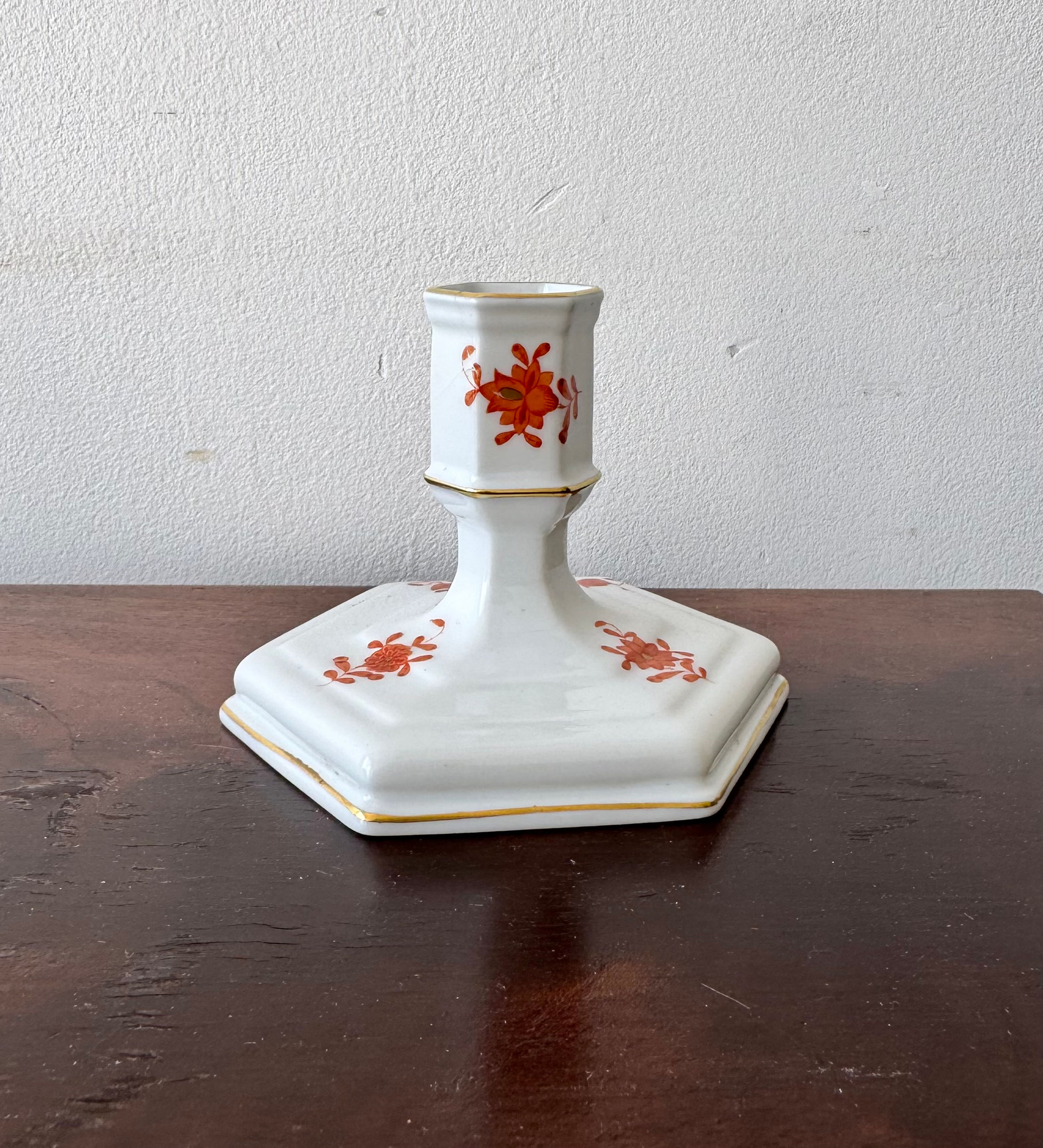 Porcelain Candlestick Orange by Herend
