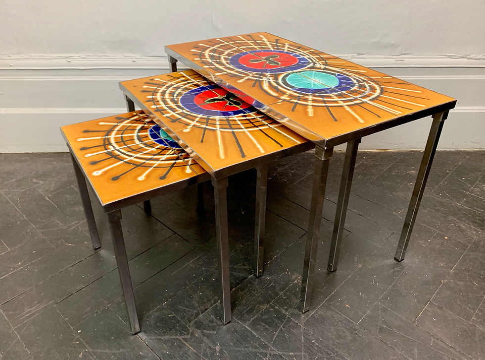 Vintage Nest of Tiled Tables by Juliette Belarti #D113