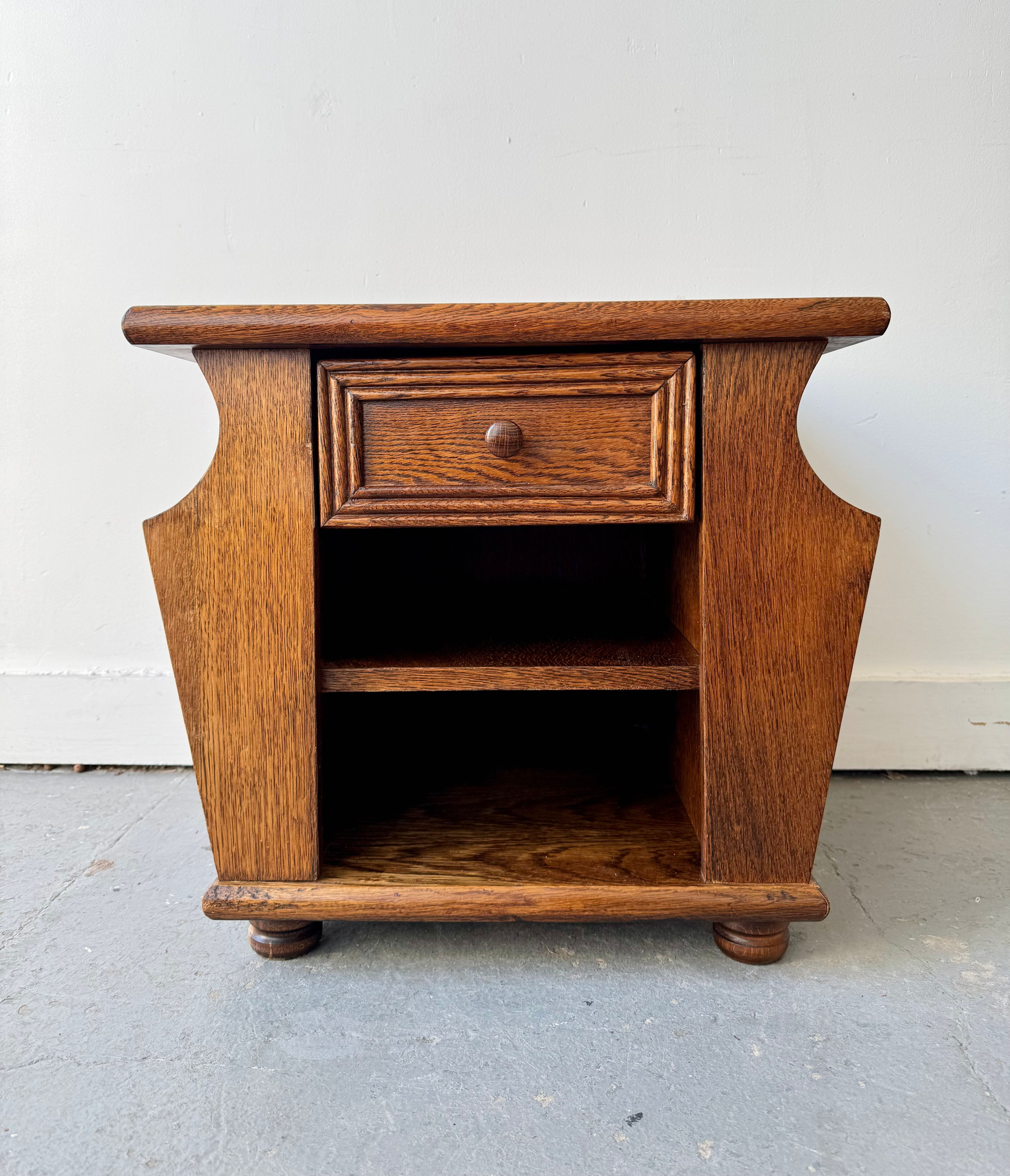 Vintage Side Table with Magazine Rack