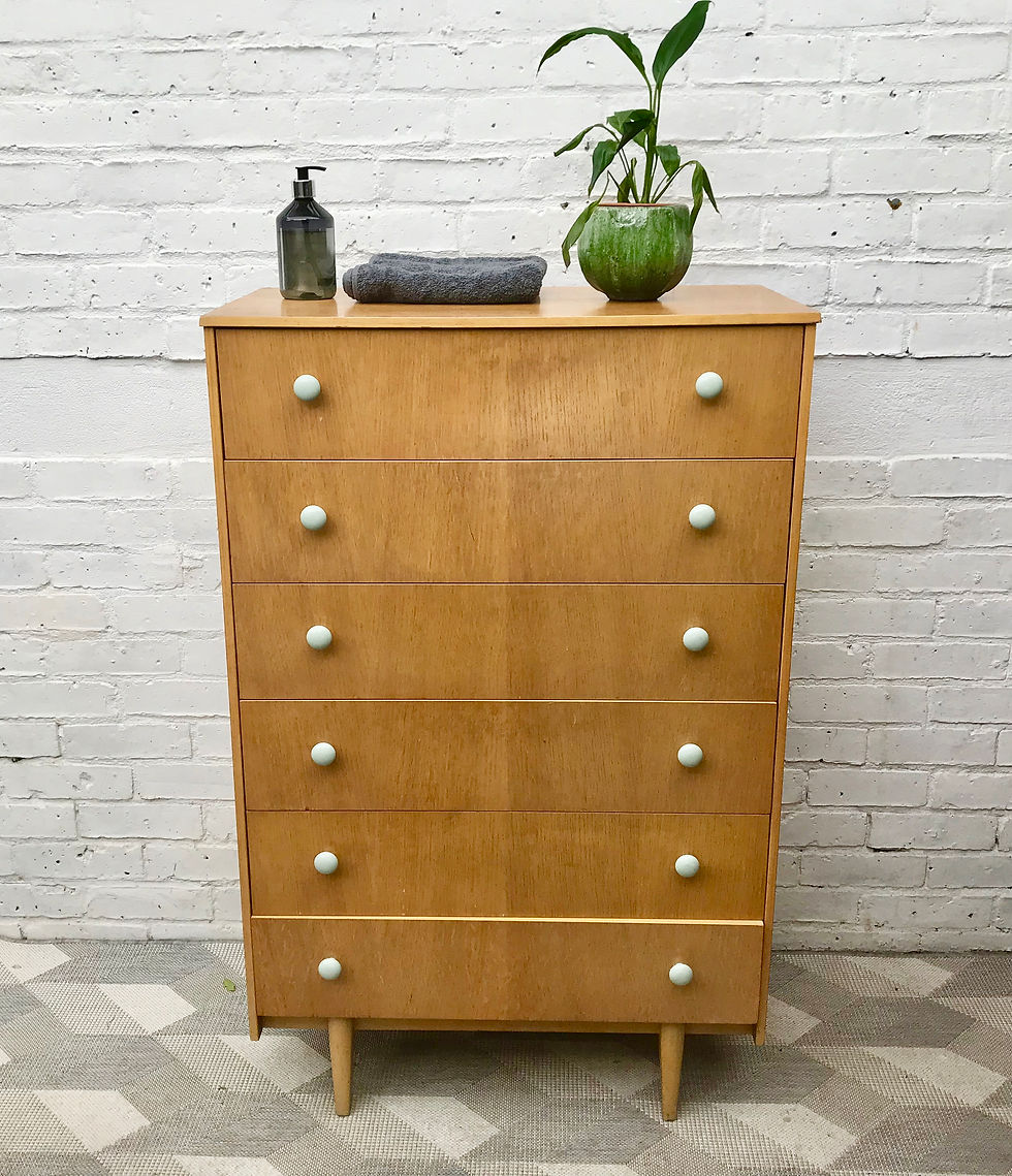 Miniature : Vintage Tallboy Chest of Drawers Bedroom #850