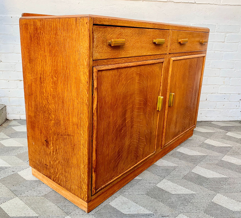 Miniature : Vintage Sideboard Cabinet Cupboard with Drawers Oak left