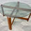 Miniature : Vintage Round Teak Coffee Table Smoked Glass