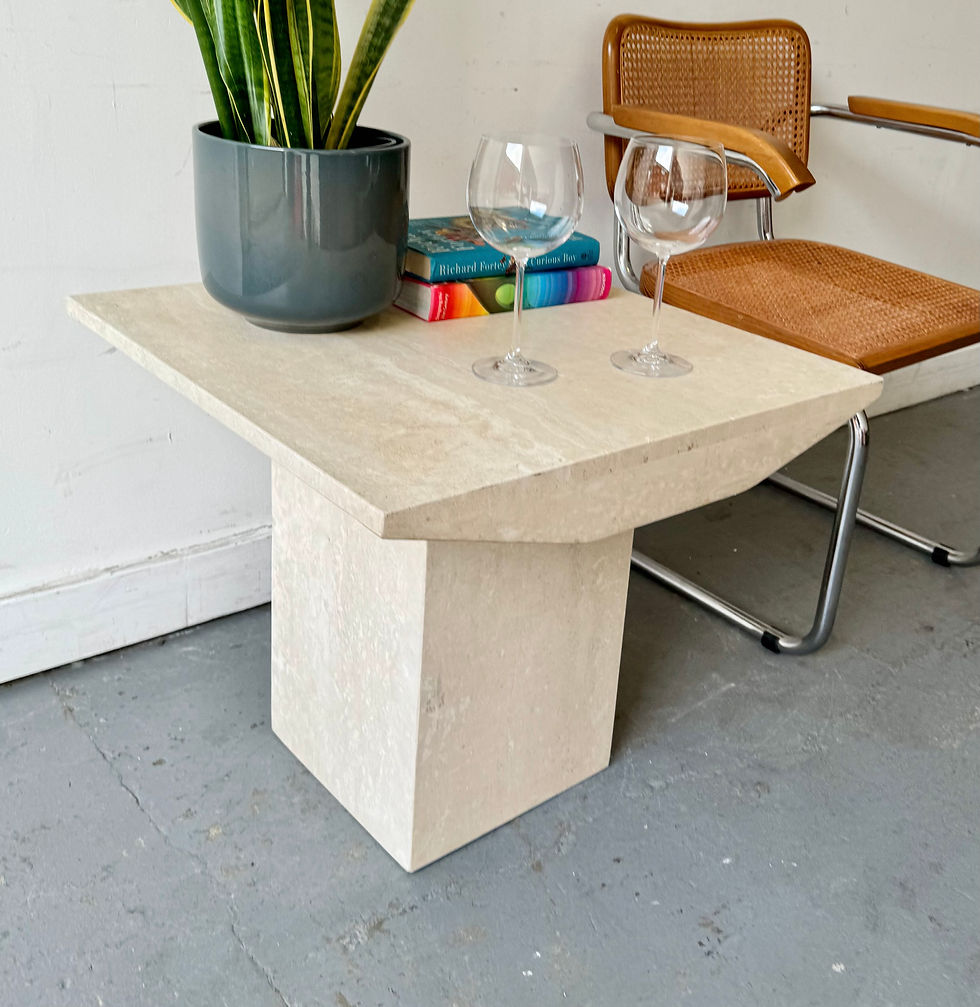 Miniature : Square Travertine Stone Side Table