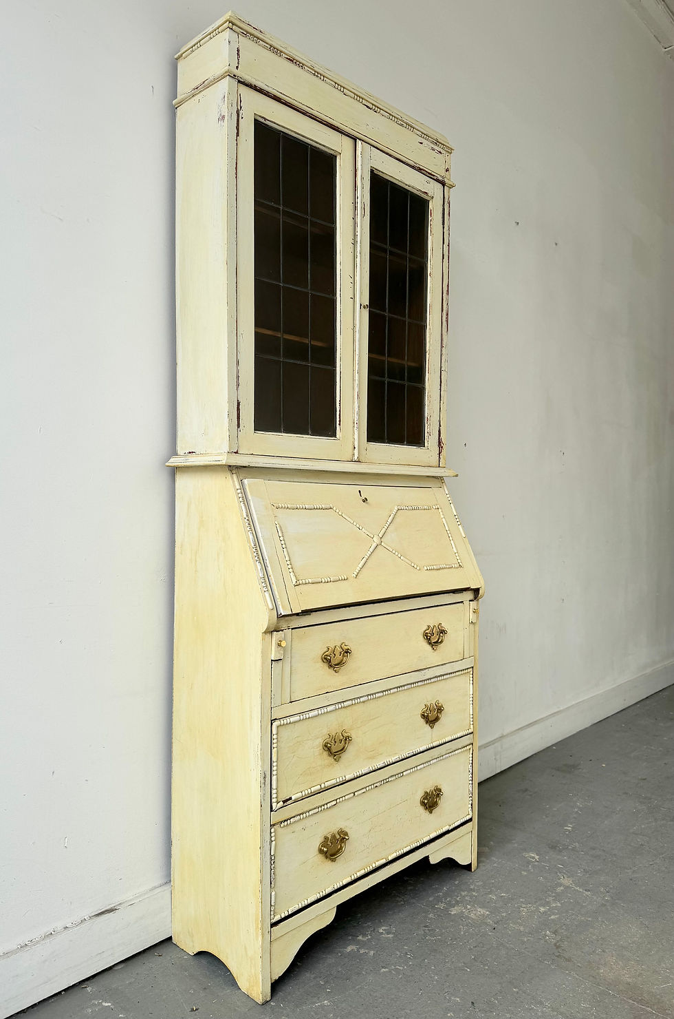 Vintage Secretaire Bookcase Bureau left side