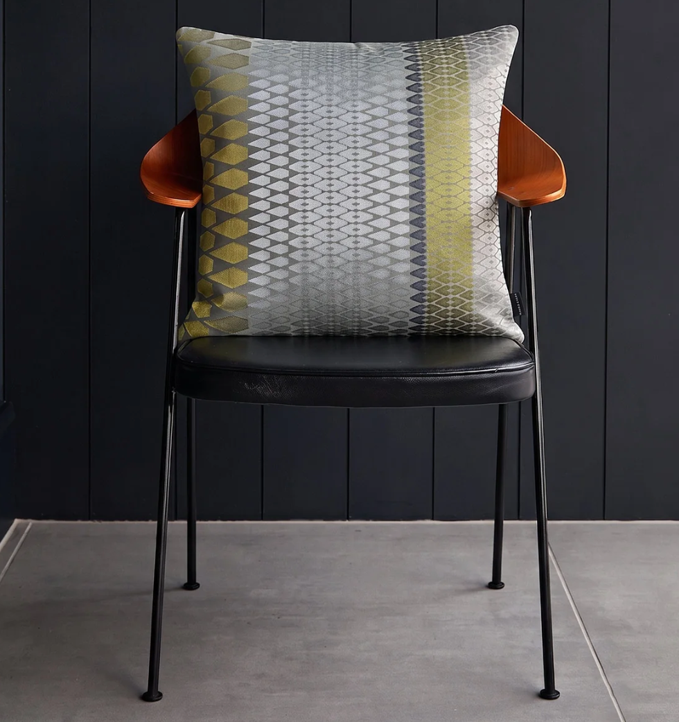 Kingsley Large Square Cushion by Margo Selby in chair