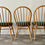 Miniature : Set of 3 Ercol Windsor Dining Chairs with Green Seat Pads