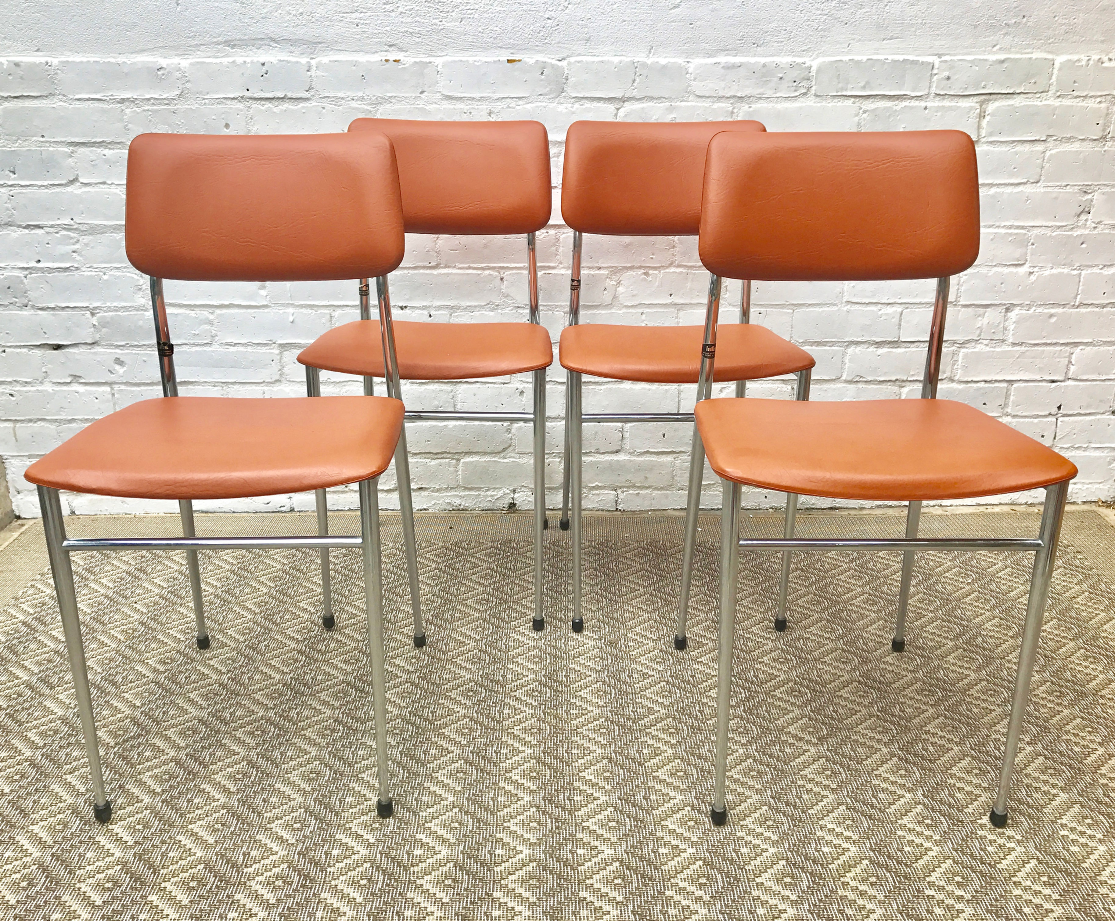 4 ORANGE DINING CHAIRS