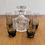 Miniatura: Set of 6 Vintage Drinking Glasses Smoked Glass Slovakia styled