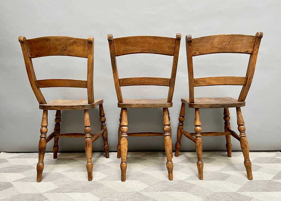 Miniatura: Pair of Victorian Wooden Kitchen Dining Chairs
