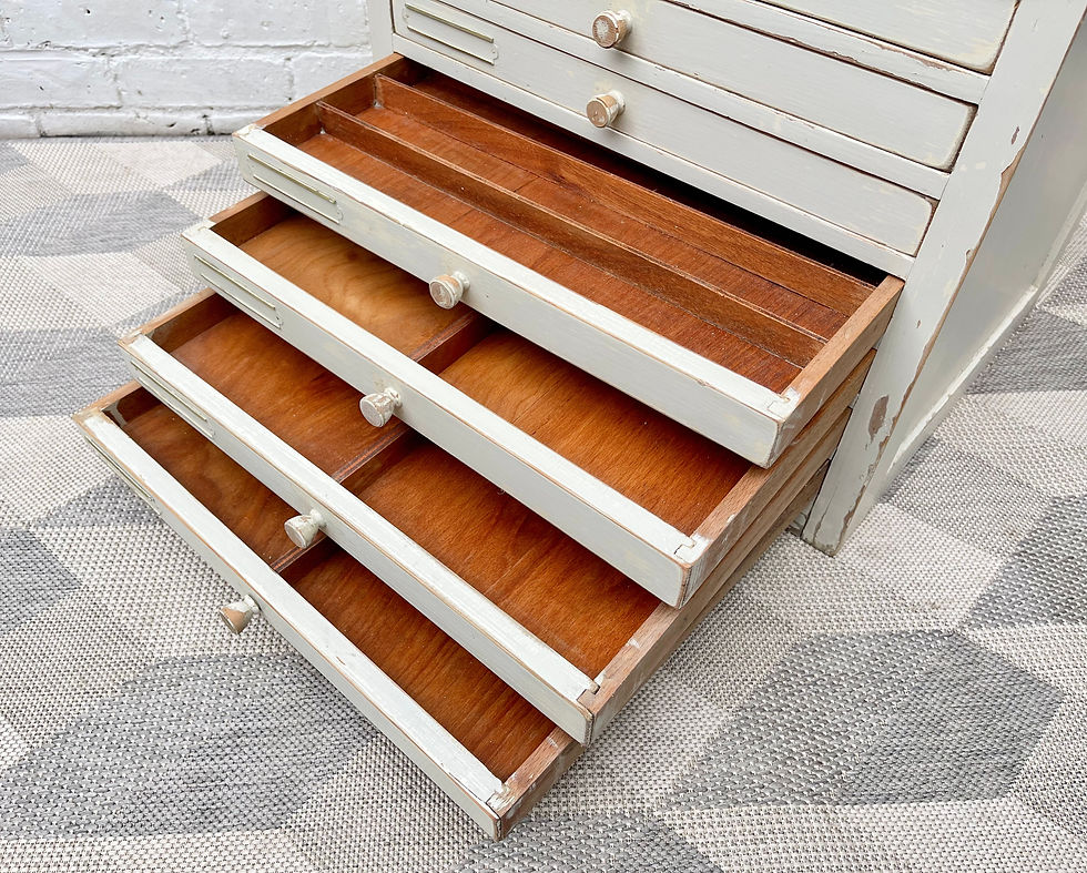 Miniature : Vintage Dentist Cabinet Haberdashery Drawers