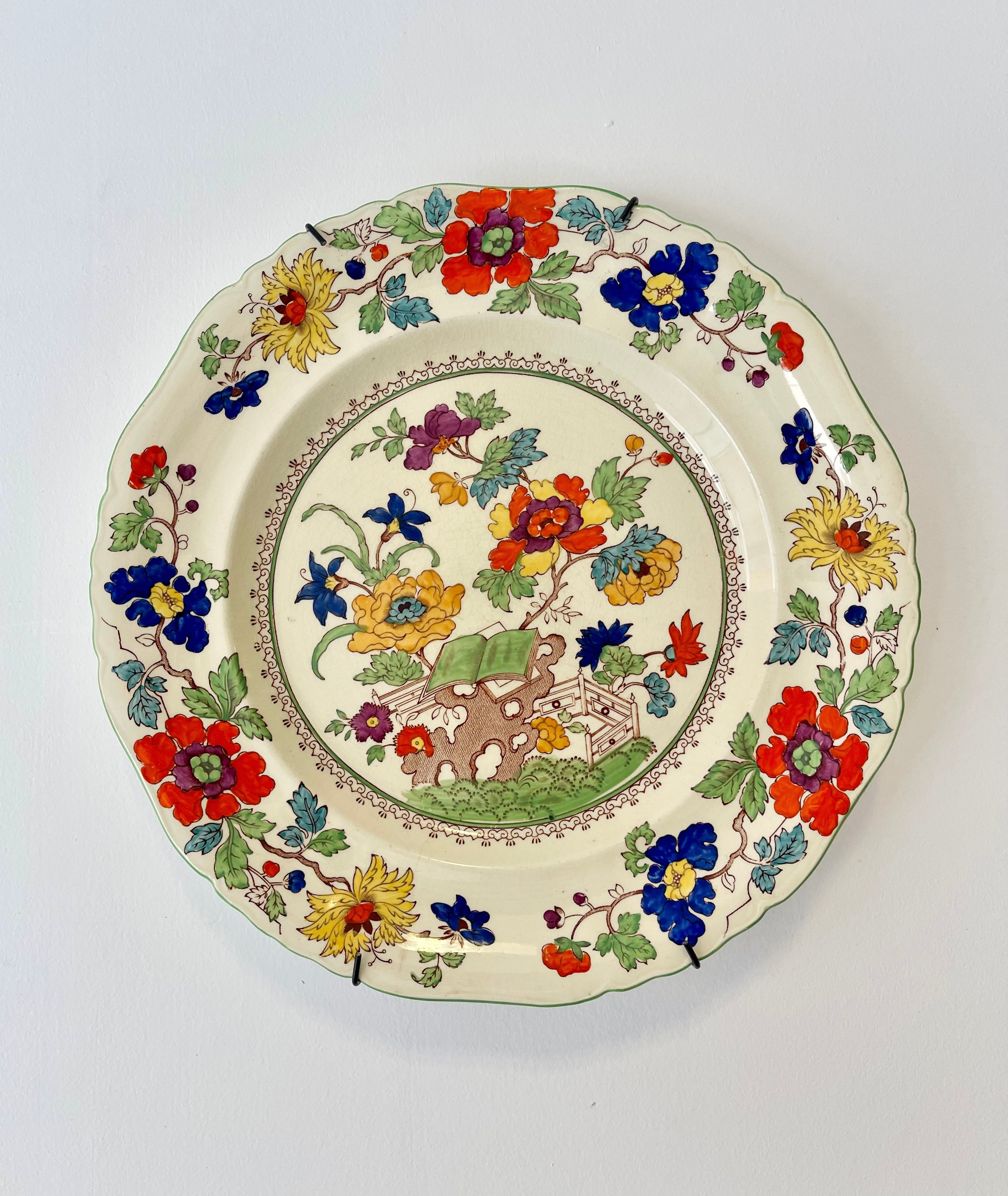 Masons Green Bible Pattern Ironstone China Plate front