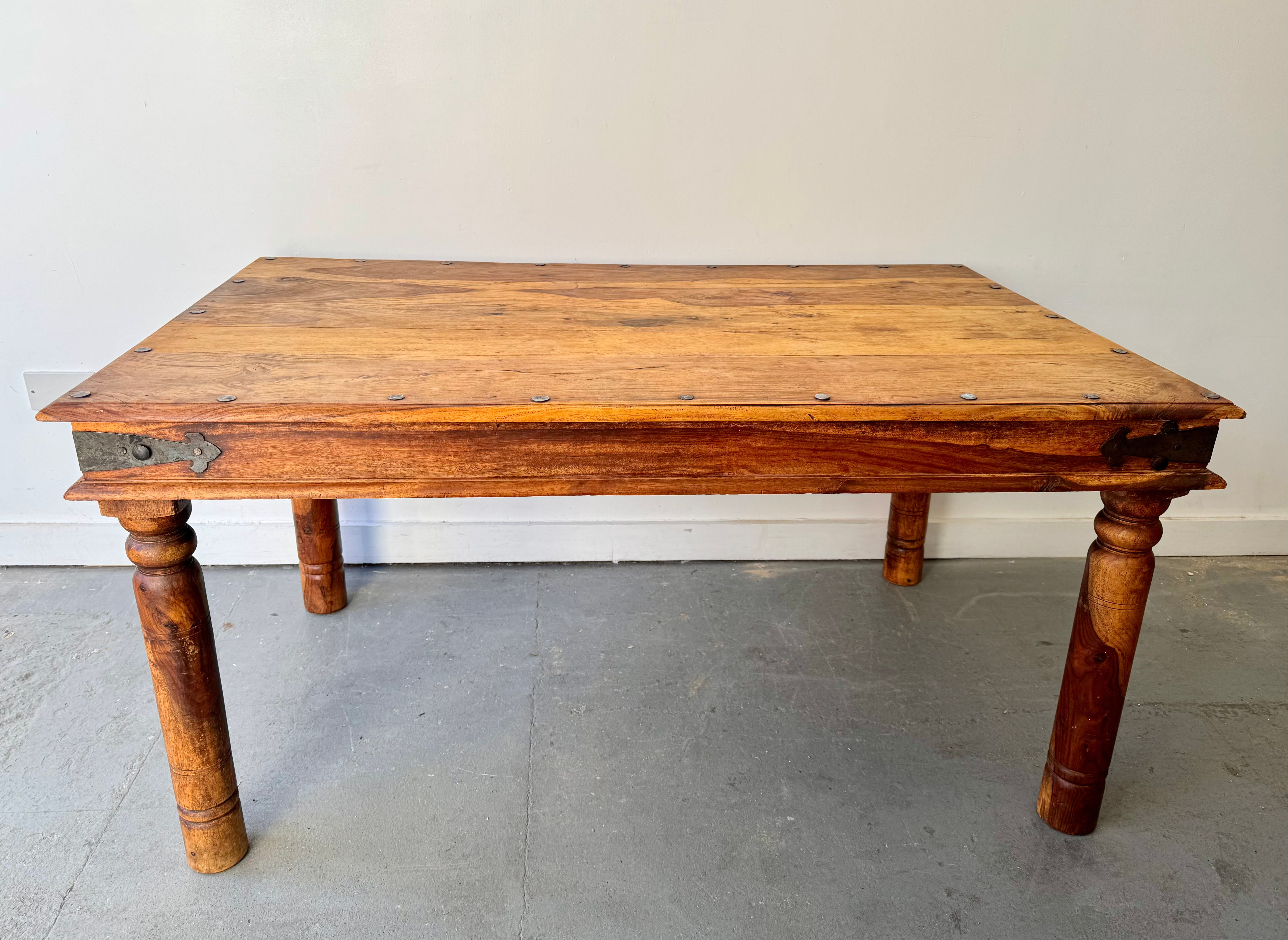 Large Sheesham Wood Dining Table front
