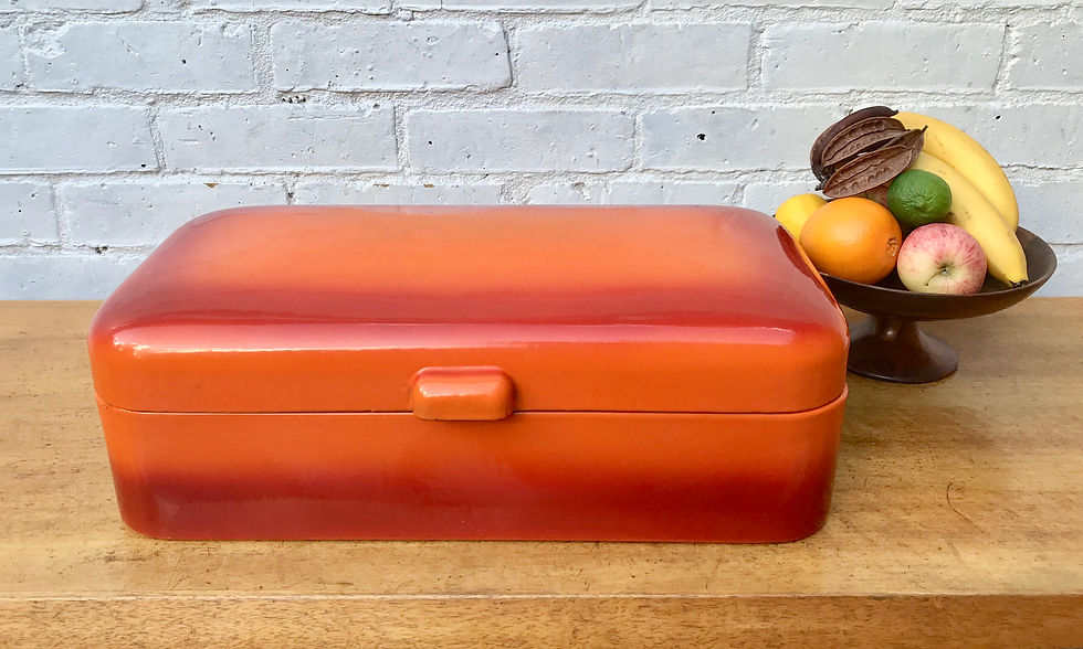 Vintage Retro Orange Enamel Bread Bin #447