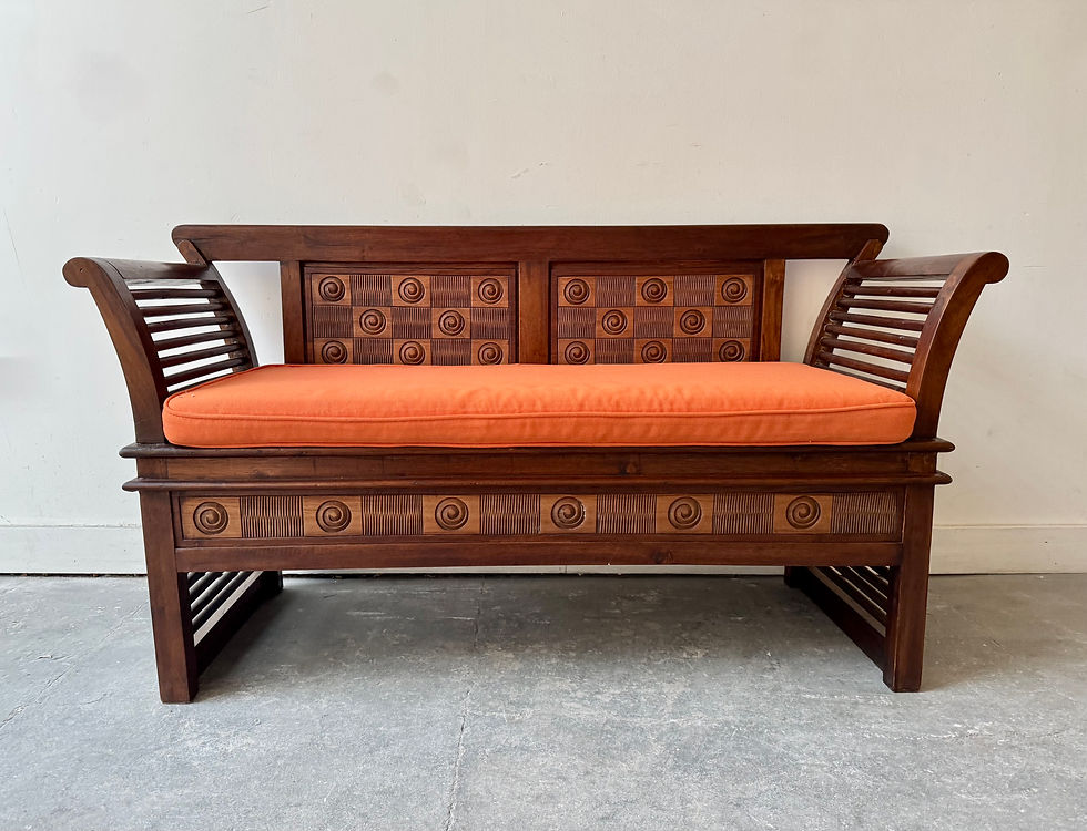 Sheesham Wood 2 Seater Sofa front