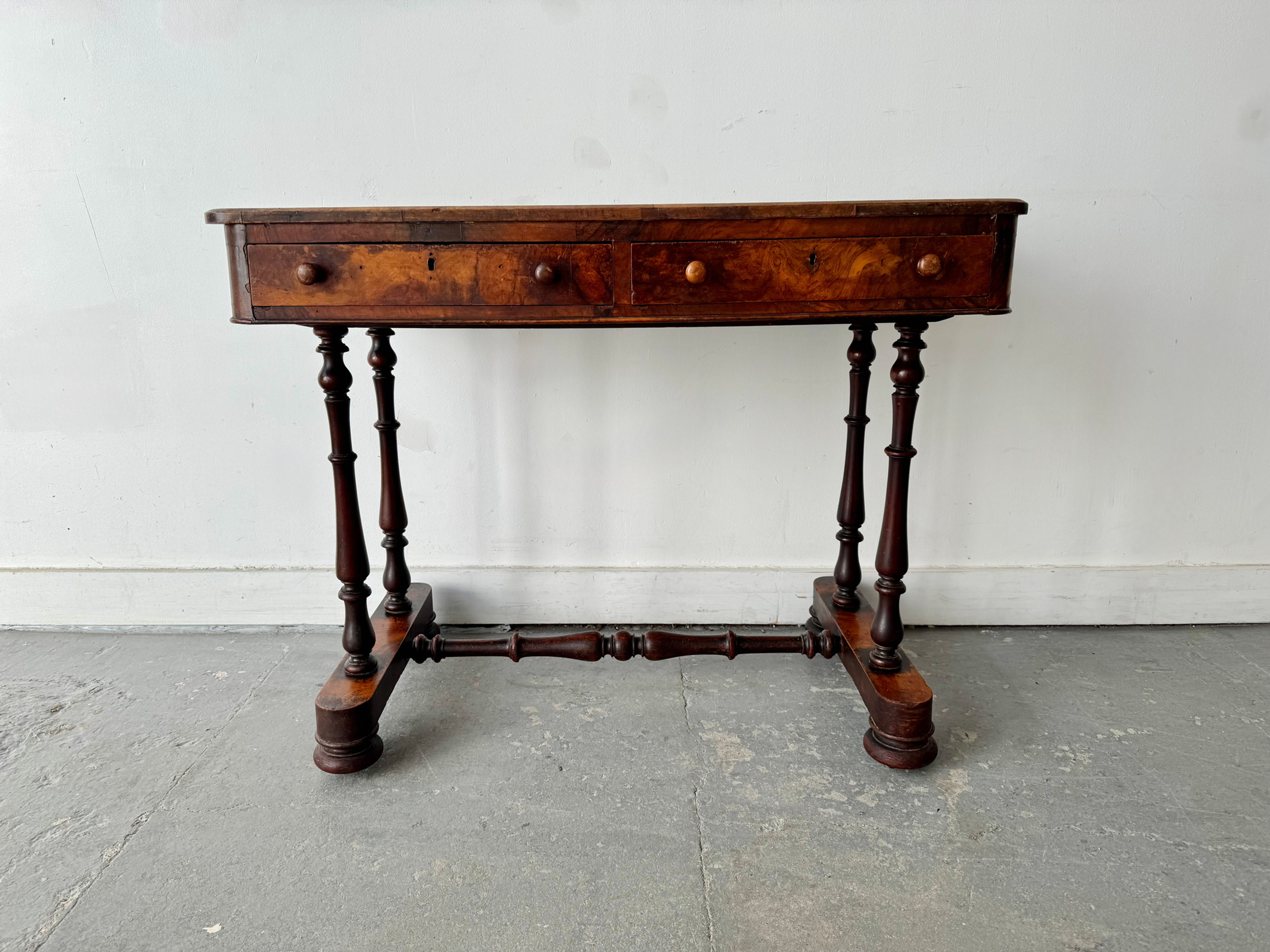 Victorian Sofa Table Desk with Drawers