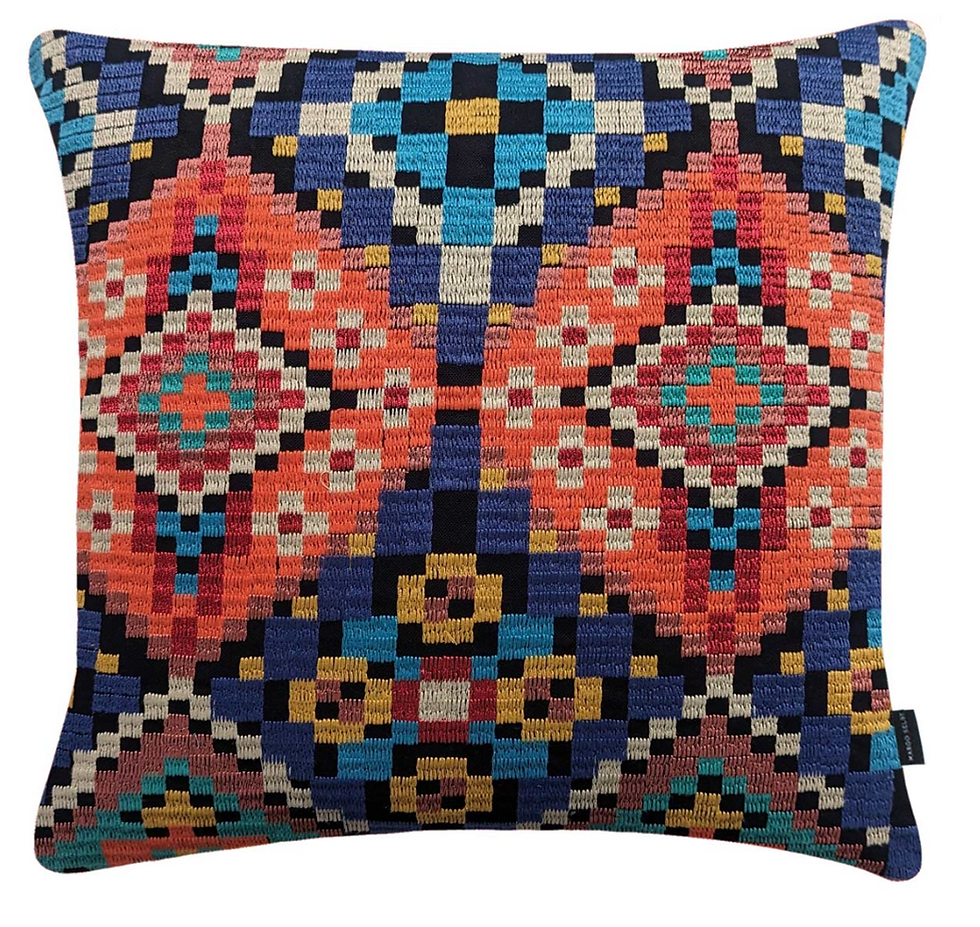 Folk large square cushion by Margo Selby back