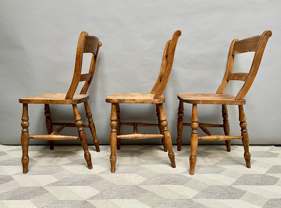 Miniatura: Pair of Victorian Wooden Kitchen Dining Chairs