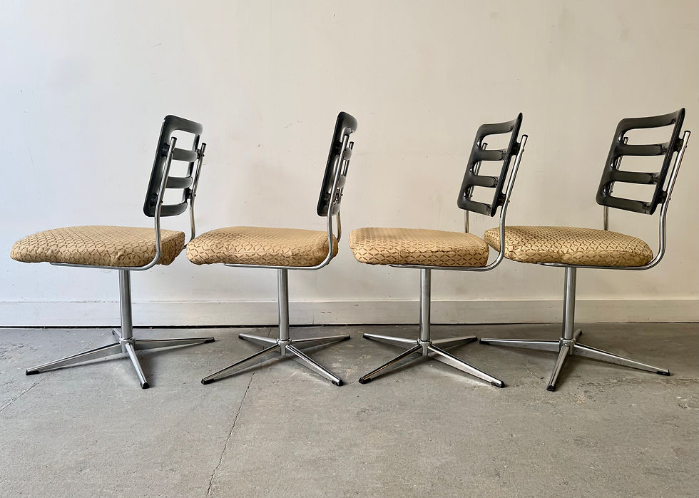 Miniatura: Set of 4 Vintage Swivel Dining Chairs 1970s