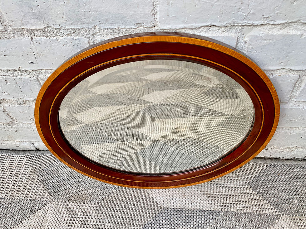 Miniature : Vintage Small Oval Wall Mirror #871