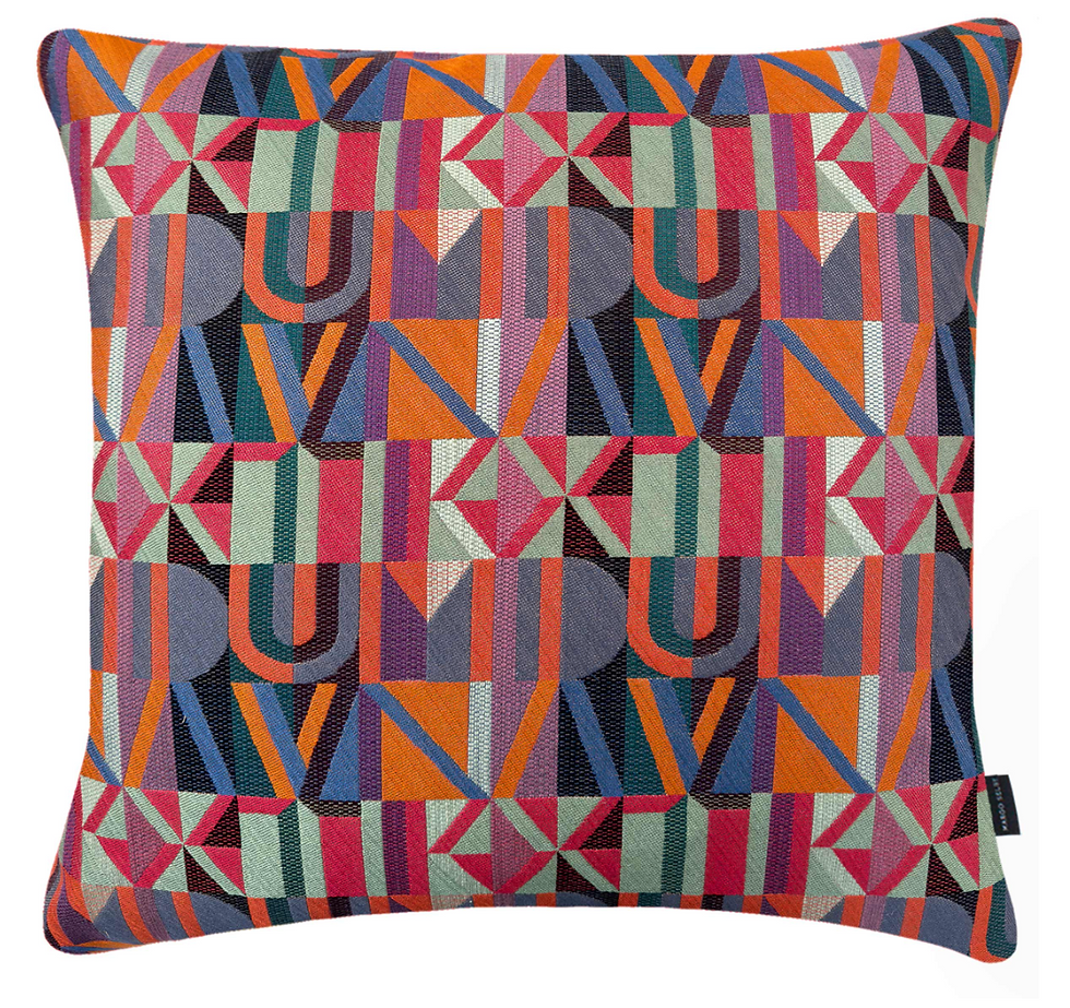 Font Large Square Cushion by Margo Selby front