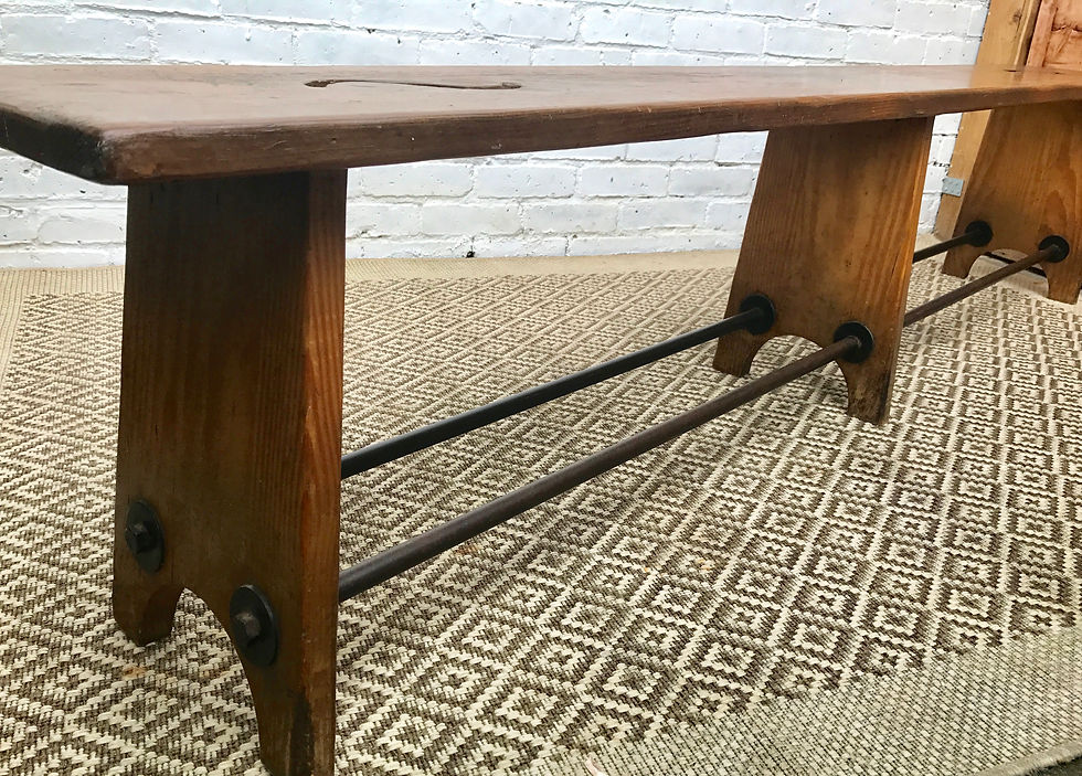 Miniatura: Arts and Crafts Long Wooden Bench #418