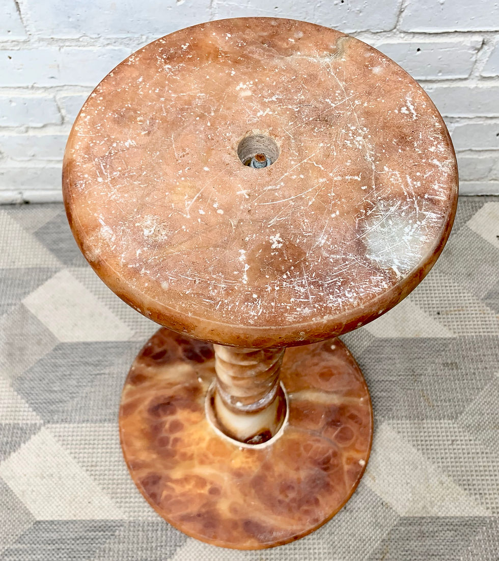 Thumbnail: Round Side Table Plant Table Derbyshire Alabaster Stone #D212