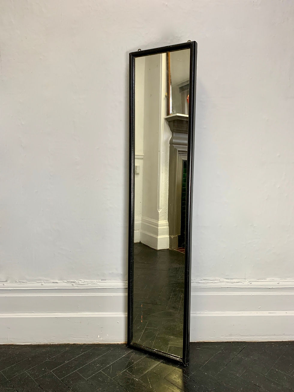 Miniature : Vintage Rectangular Wall Mirror Black Frame #958