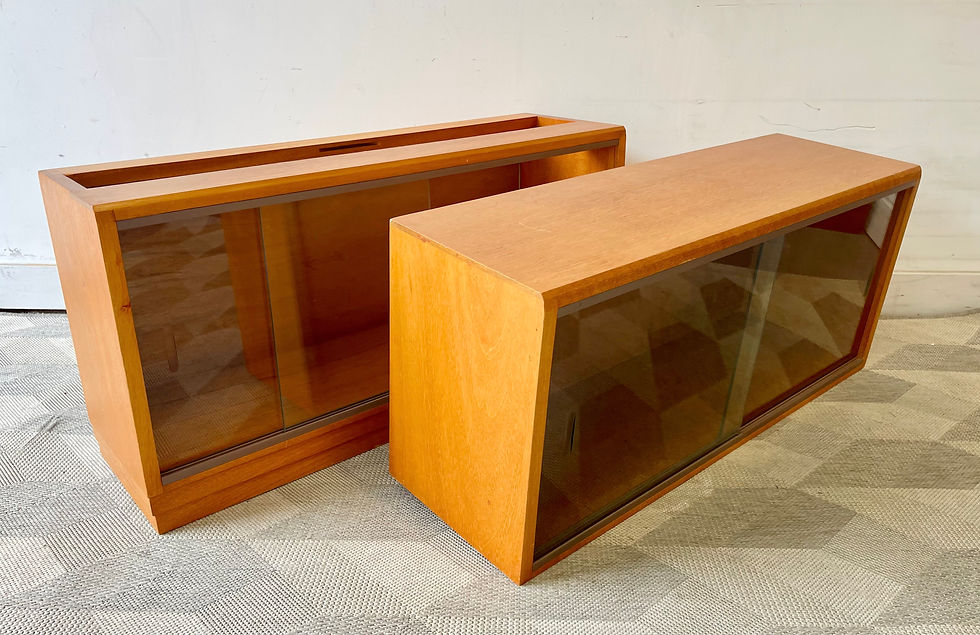 Miniatura: Vintage Teak Bookcase with Glass Doors