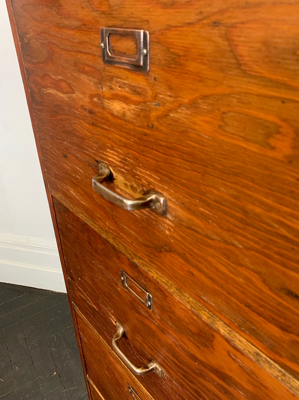 Miniature : Vintage Wooden Filing Cabinet Large #922