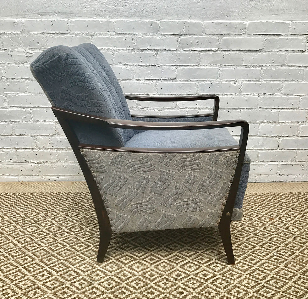 Miniature : Blue Art Deco Armchair #195 (pair available)
