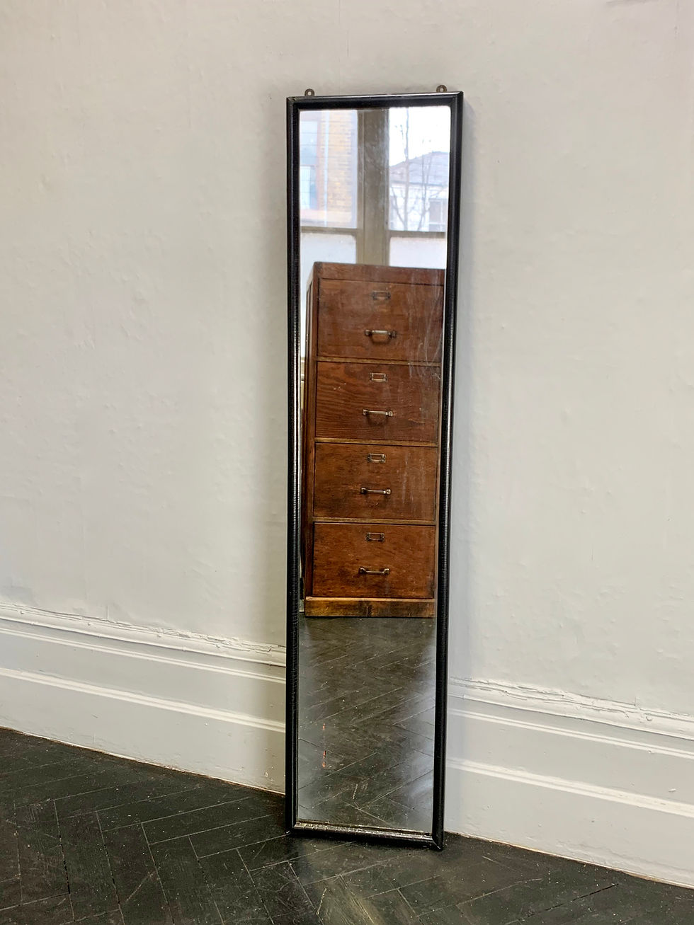 Miniature : Vintage Rectangular Wall Mirror Black Frame #958