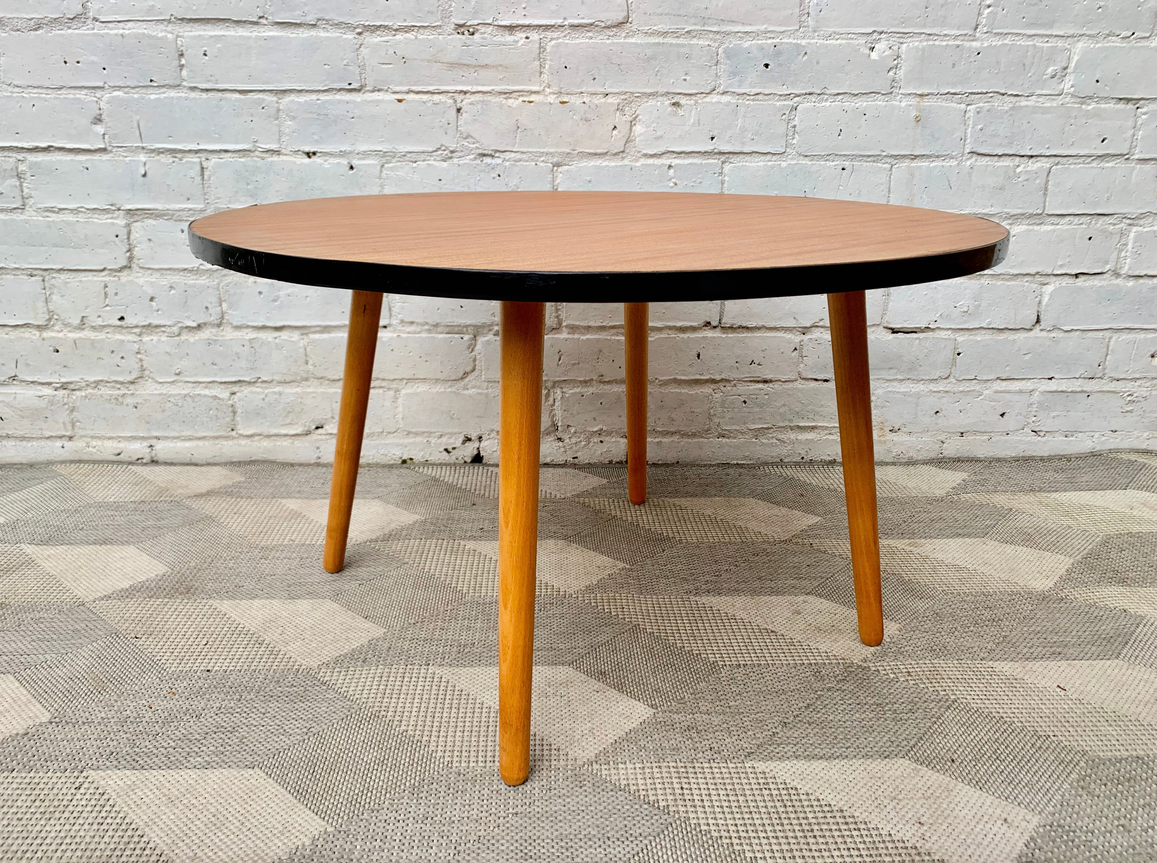 Vintage Round Coffee Table Teak side