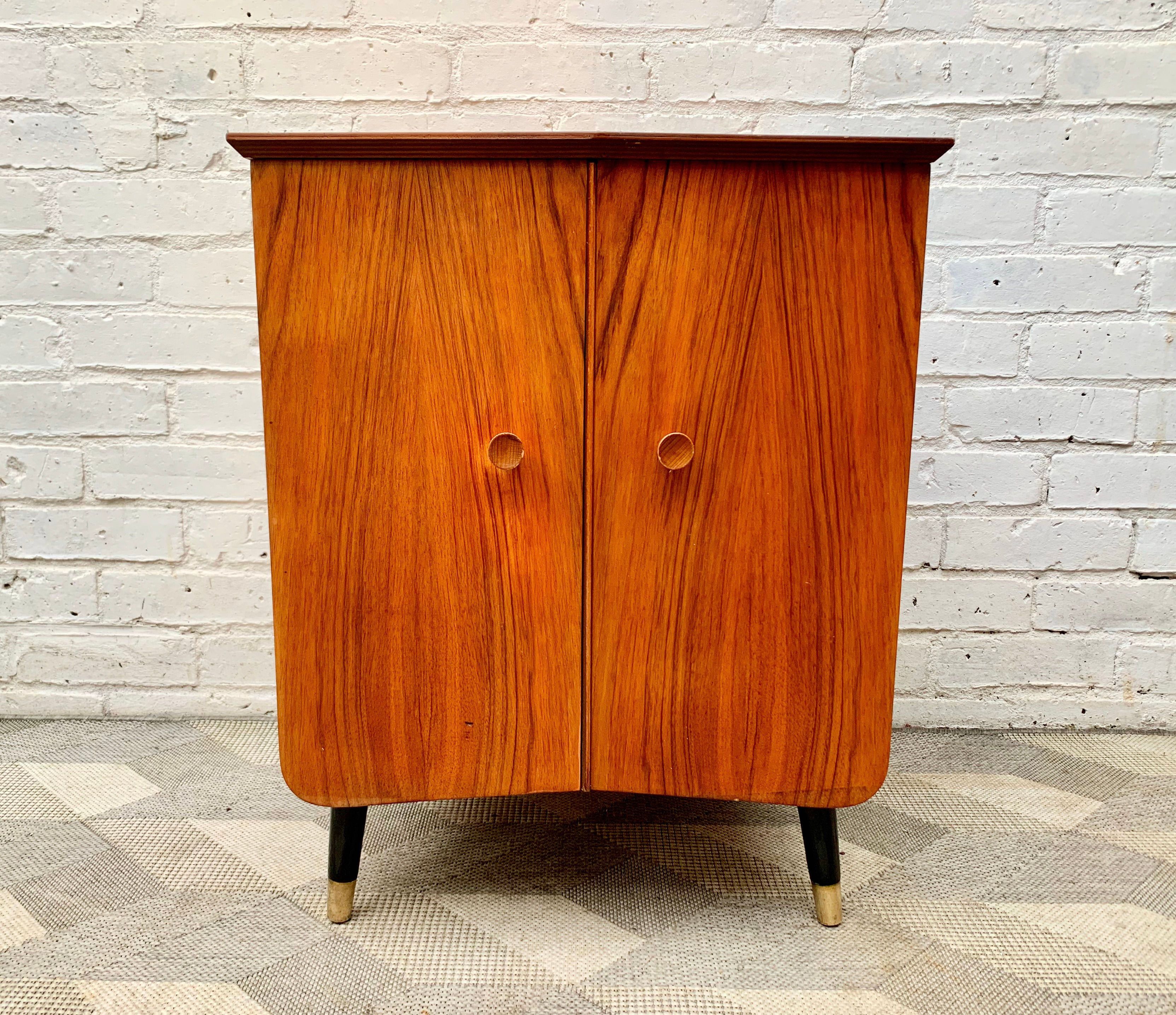 Small Vintage Record Cabinet front