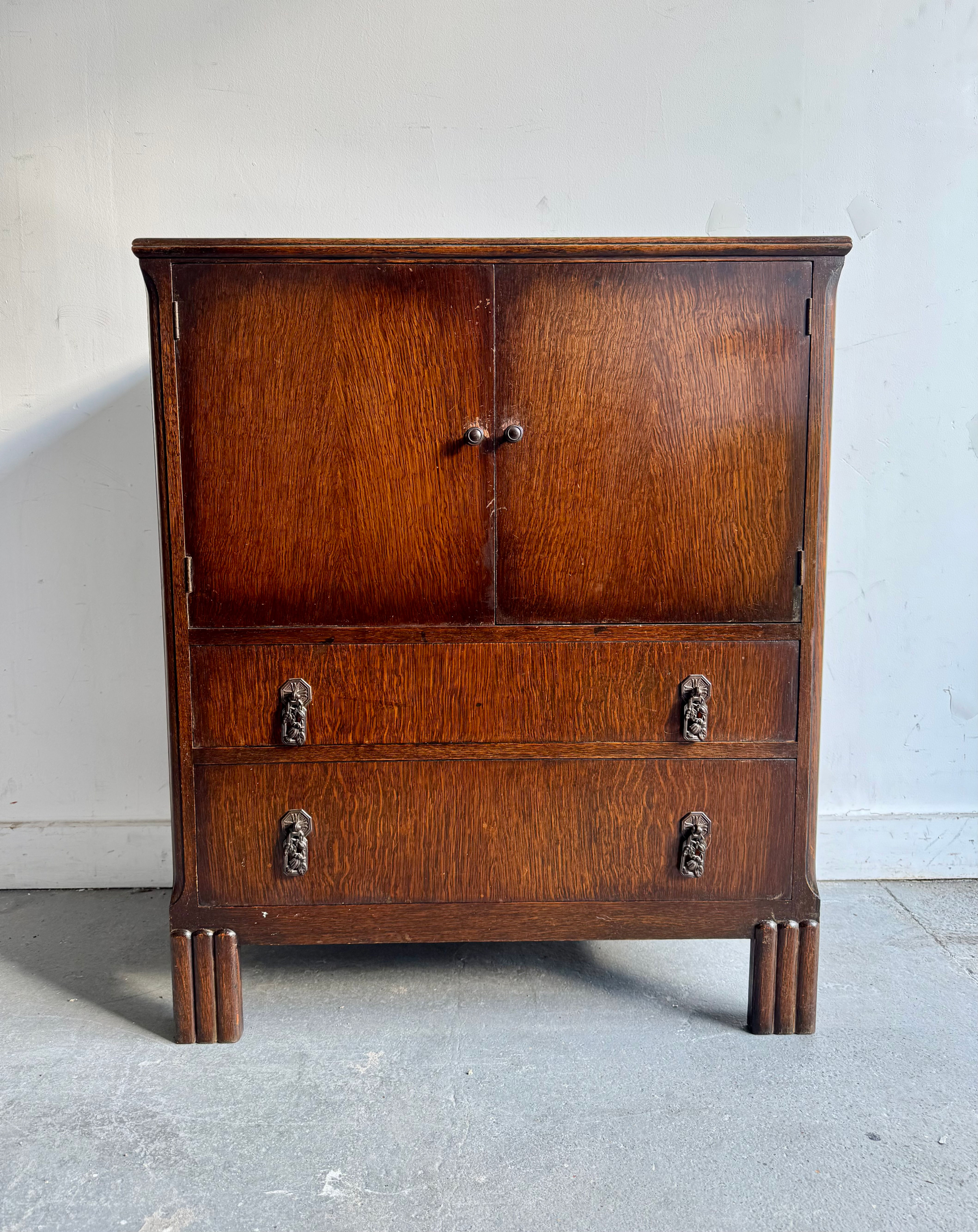 Vintage Linen Cabinet with Drawers