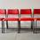 Miniatura: Set of 4 Vintage Stacking Chairs with Red Vinyl