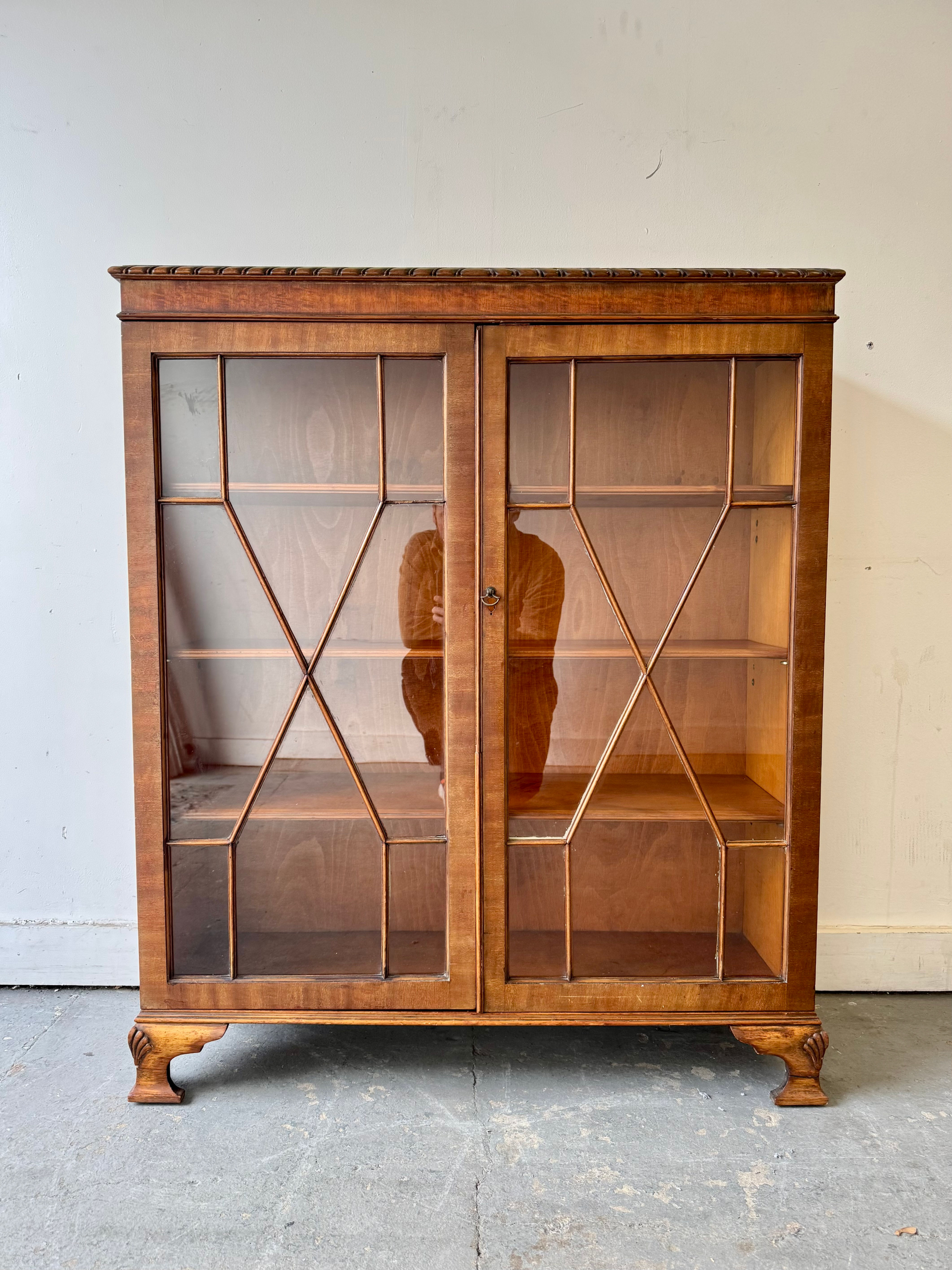 Vintage Georgian Style Glass Display Cabinet front