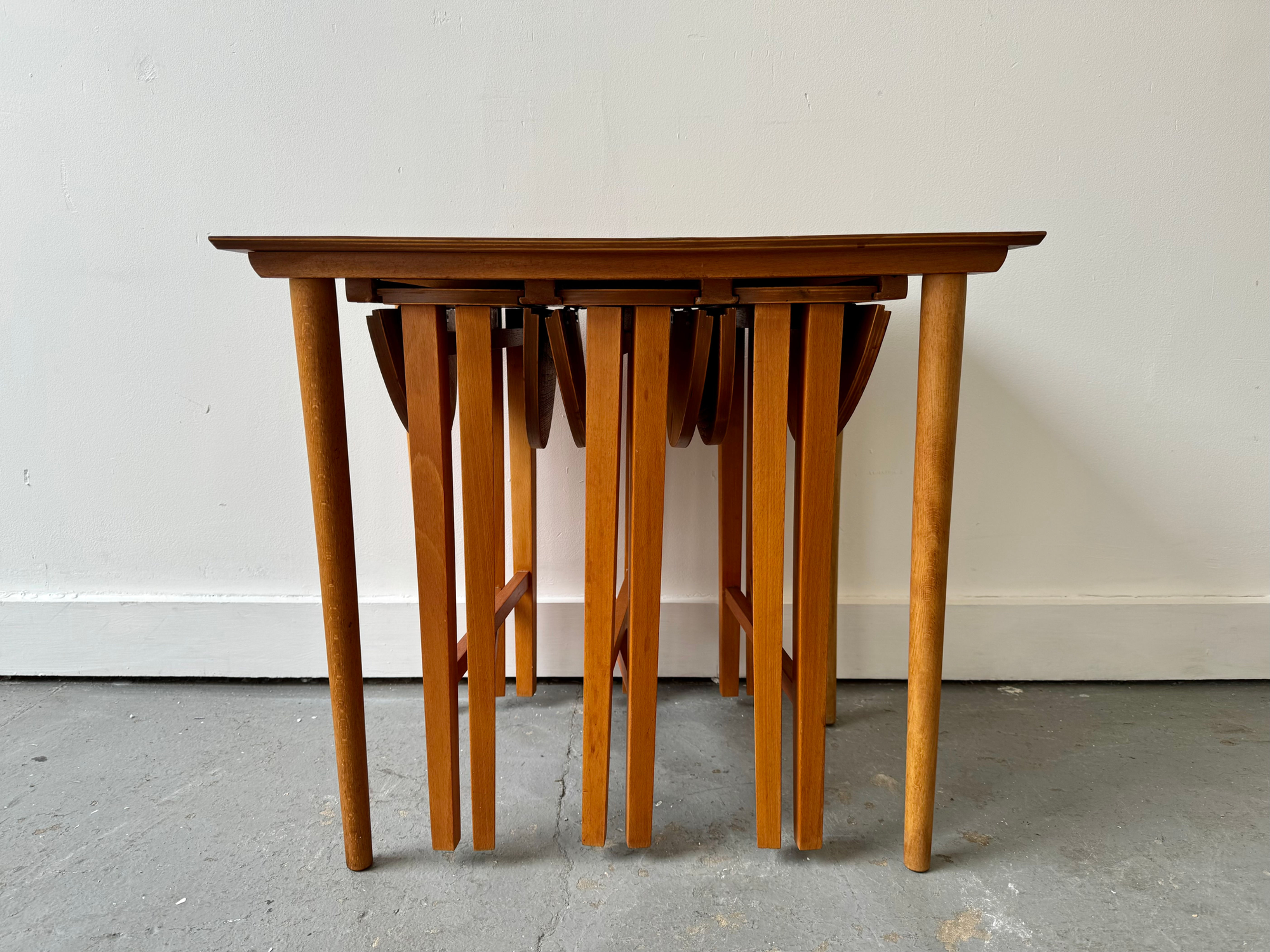 Vintage Set of 4 Teak Nesting Tables by Nový Domov
