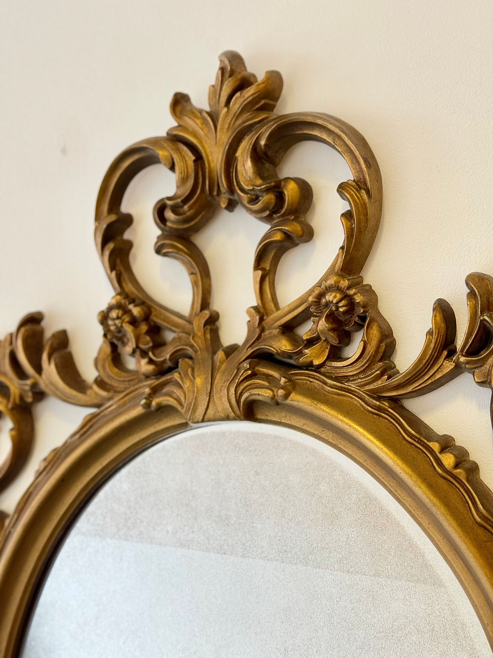 Miniature : Baroque Style Oval Gold Mirror by Roberta Wood