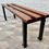Miniature : Vintage School Hallway Bench Teak and Metal