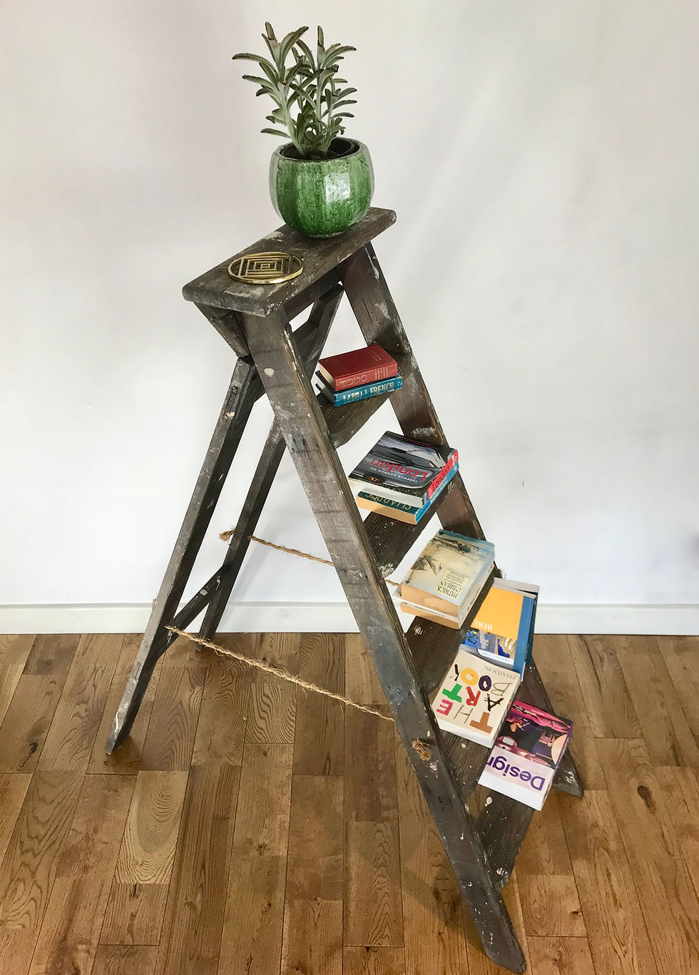 Miniatura: Vintage Wooden Folding Ladder Shelving #539