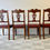 Miniature : Set of 4 Edwardian Mahogany Dining Chairs with Red Seat Pads