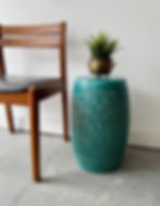 Turquoise Ceramic Garden Stool style