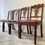 Miniature : Set of 4 Edwardian Mahogany Dining Chairs with Red Seat Pads