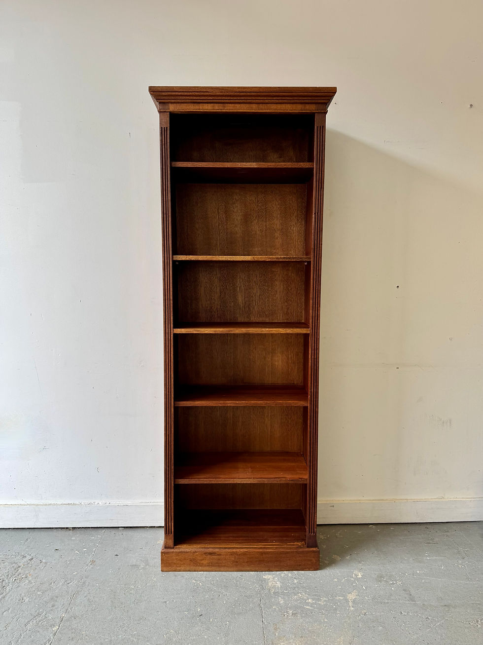 Vintage Tall Thin Bookcase front