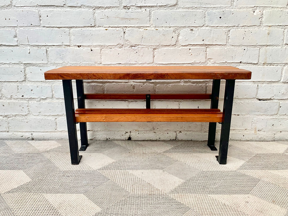 Vintage School Shoe Bench Hallway Bench Teak #D191