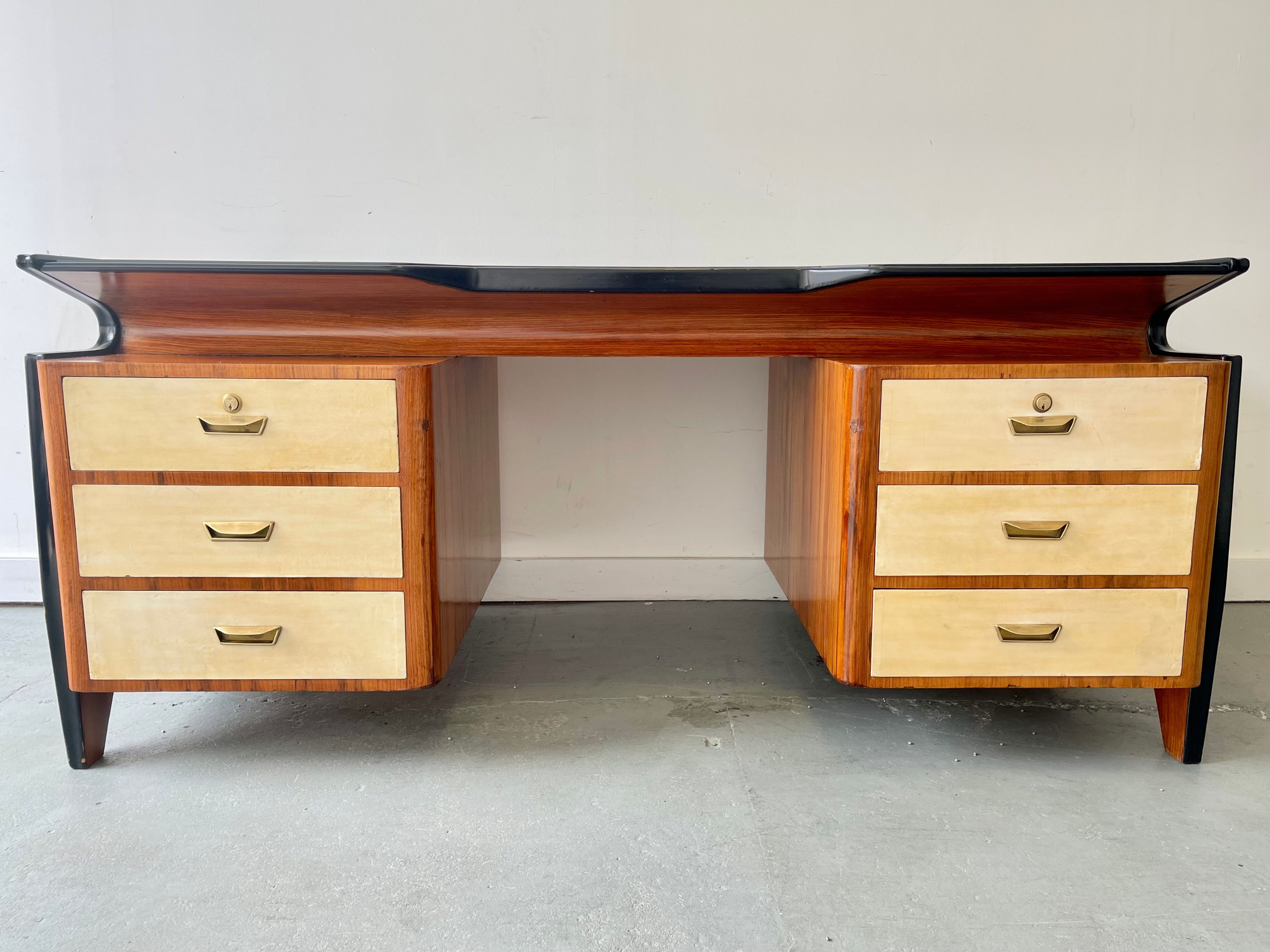 Large Vintage Desk with Drawers