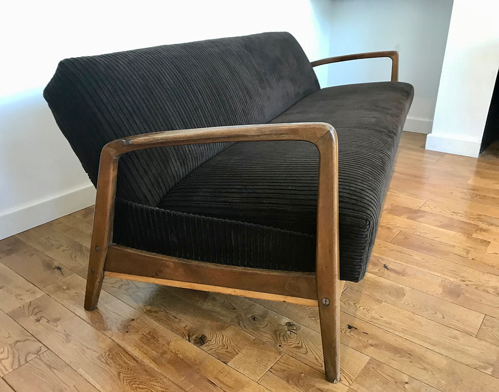 Miniatura: Vintage Sofa Bed Settee Brown Wooden #794