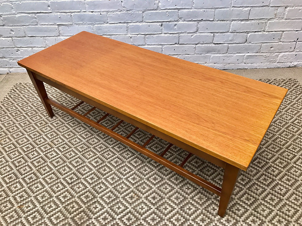 Miniatura: Vintage Retro Long Coffee Table with Shelf #412