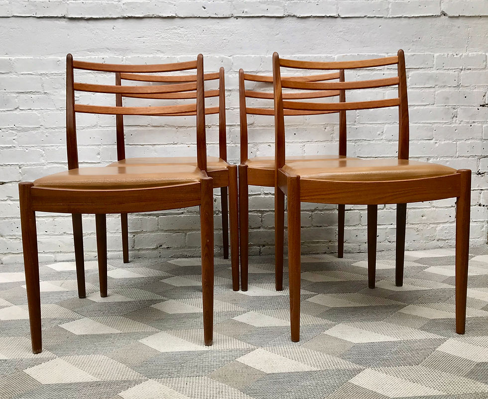 Vintage G Plan Teak Dining Chairs Vinyl #605