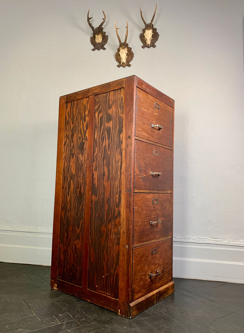 Miniature : Vintage Wooden Filing Cabinet Large #922